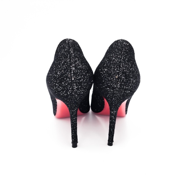 Christian Louboutin Black Glitter Mesh Pumps Heels EU 38 - Picture 6 of 8